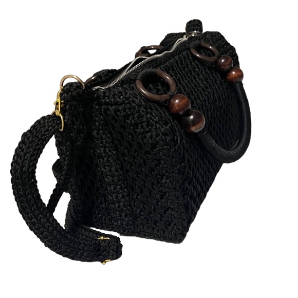 African Handmade Crochet Sling Shoulder Handbag - Picture 4 of 6